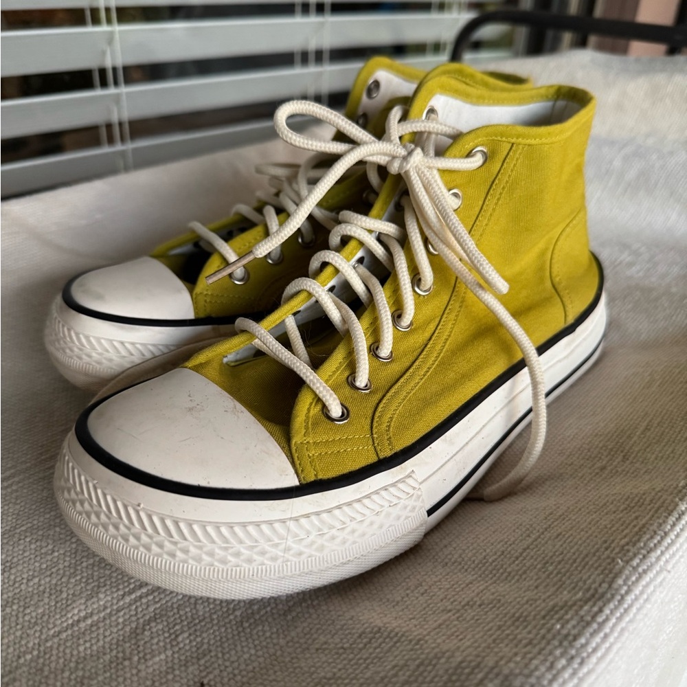 Women’s Chartreuse Green Hightop Sneakers